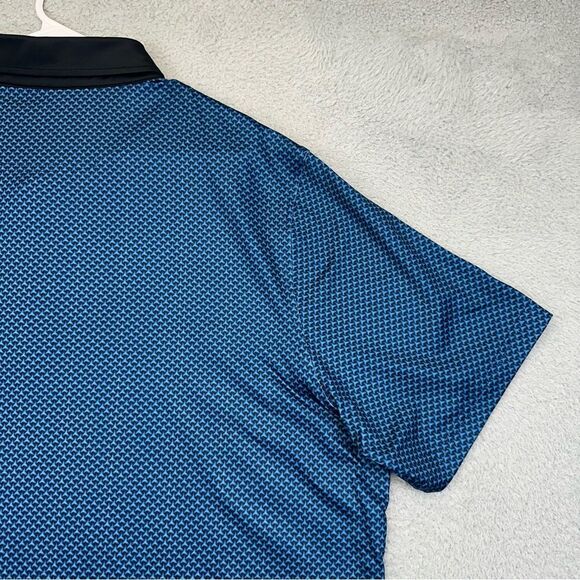 Deolax Polo‎ Shirt Mens XXL Blue Geometric Pattern Stretch Golf Casual Outdoor - Picture 11 of 16